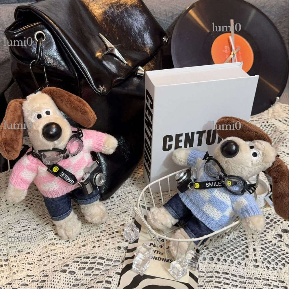 British Chief Cute Backpack Pendant Plush Doll Ornament Couple Dog Keychain Decoration Gift