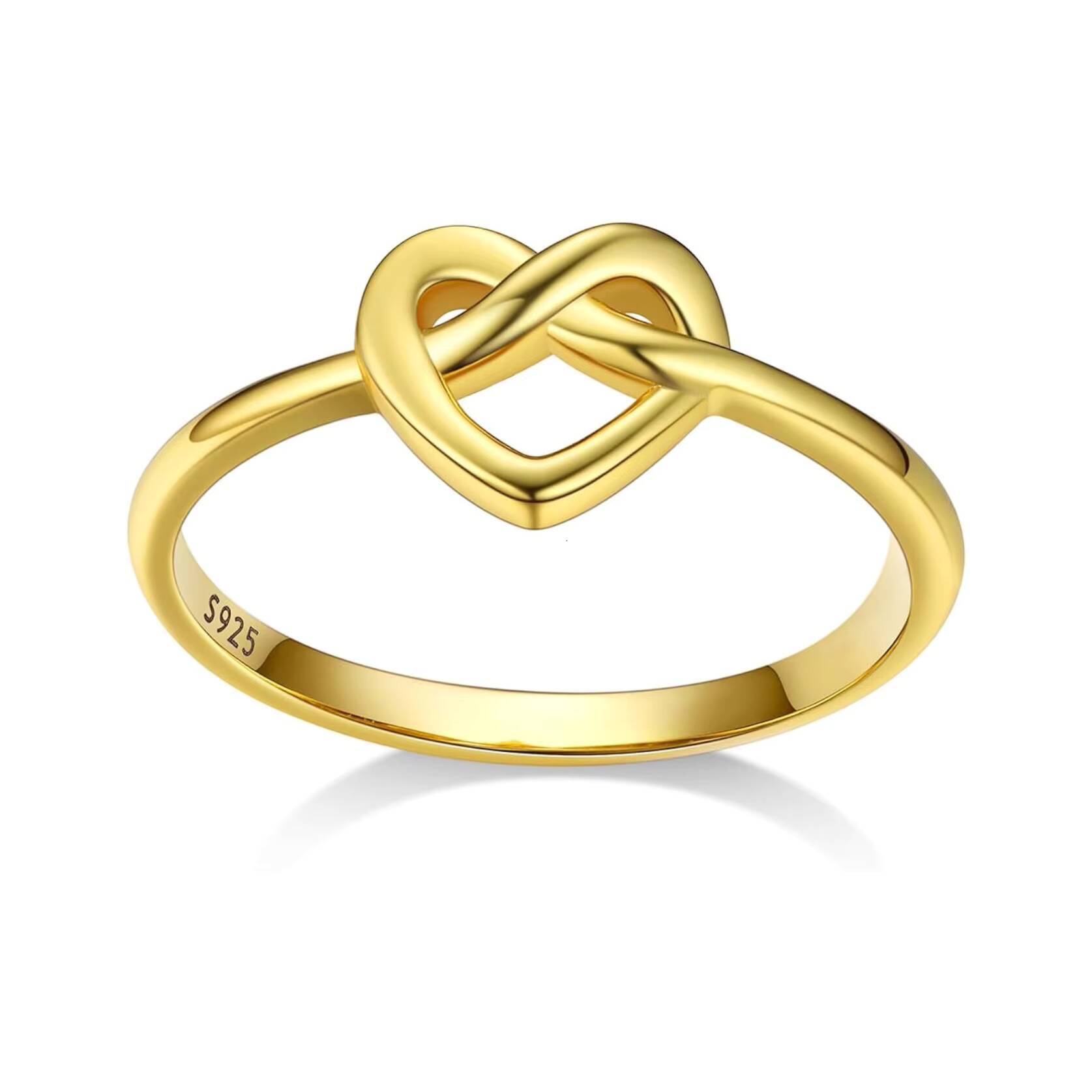 Sterling Silver Cross-Border Ring Knot Twisted Heart Exquisite Fashion Style Women's Finger