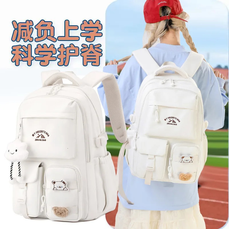Korean Style Daily Backpack For Women Packsack Waterproof nylon Fabric Travel Backpacks Girls School Bag Teenagers Casual Bags 250813