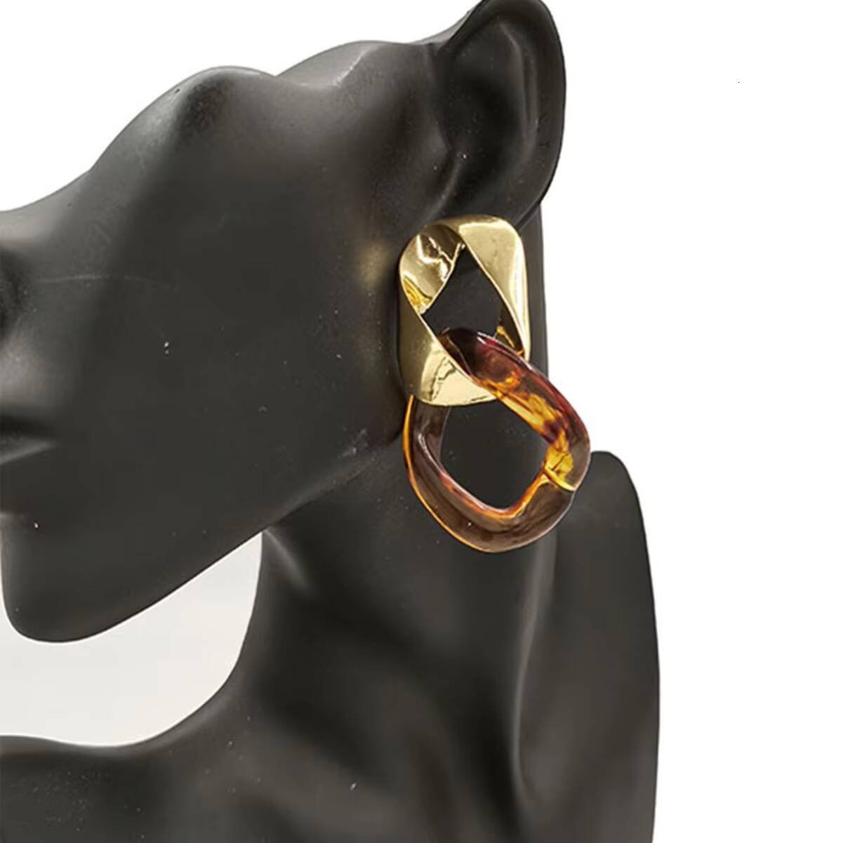 Pair of Resin Metal Earrings Fashion New Women's Accessories Cross-border