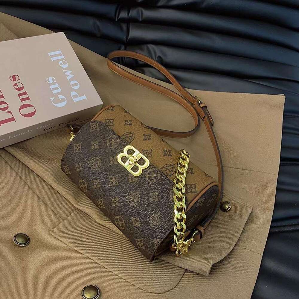 Designer Bag Luxury Bag Fashion Print Crossbody - Stylish PVC Shoulder Purse With Chain Strap, Trendy Casual Handbag Shoulder Bag Women Brown/Contrast