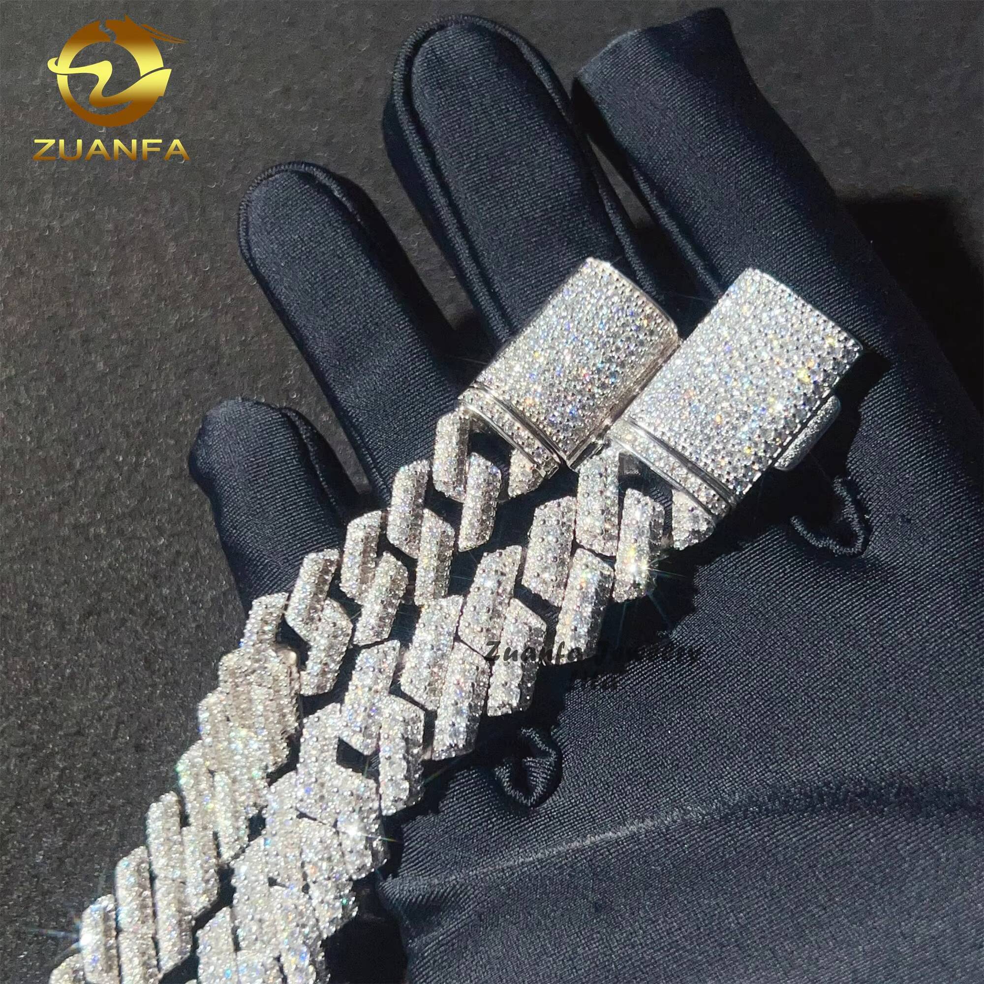 Pass Diamond Tester Hip Hop Jewelry Bling Iced Out 13mm 15mm Men 925 Sterling Silver Moissanite Cuban Link Chain Bracelet