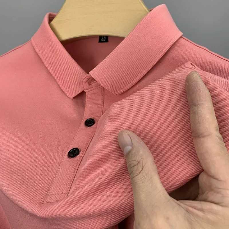 Summer Short Sleeve Polo Shirt Men Loose Design Sense Fashion Trend Solid Buttons Patchwork Business Casual Versatile Lapel Top XJ250804