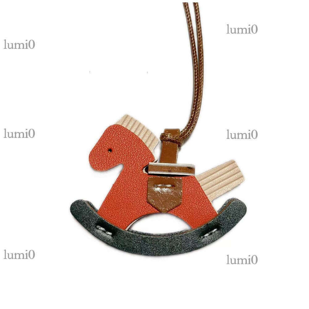 H Brand PU Leather Little Horse Ornament Car Rearview Mirror Rocking Bag Pendant