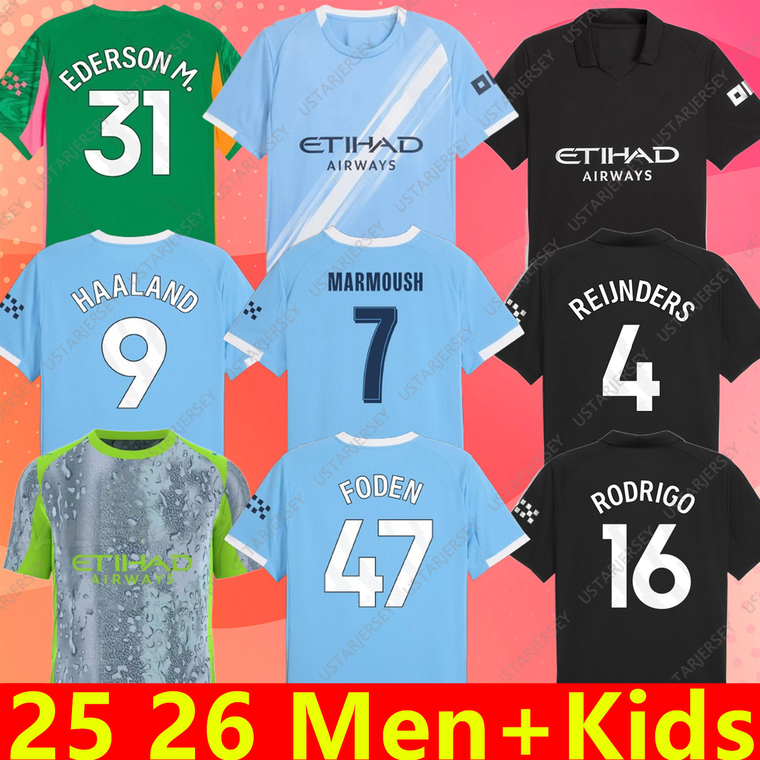 2025 2026 Soccer Jerseys HAALAND DE BRUYNE PHILLIPS GREALISH FERRAN MAHREZ FODEN BERNARDO JOAO CANCELO Z RODRIGO 24 25 26 Football Shirt Men Kids Kit Sets Uniforms