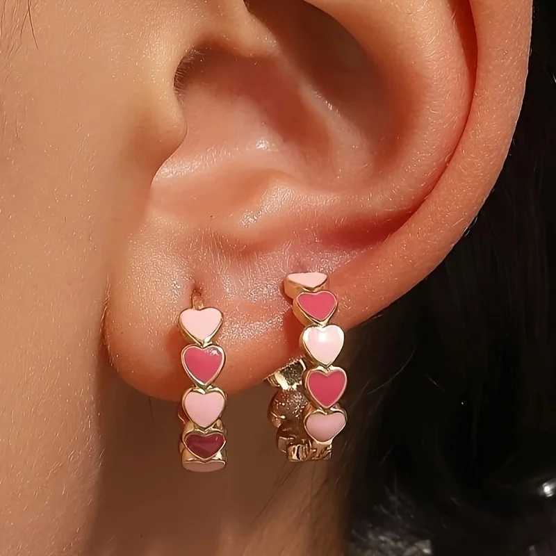 Heart Stainless Steel Earrings for Women Gold Color Hoop Earring Aesthetic Waterproof Ear Piercing Jewelry Accessories Wholesale XJ250814