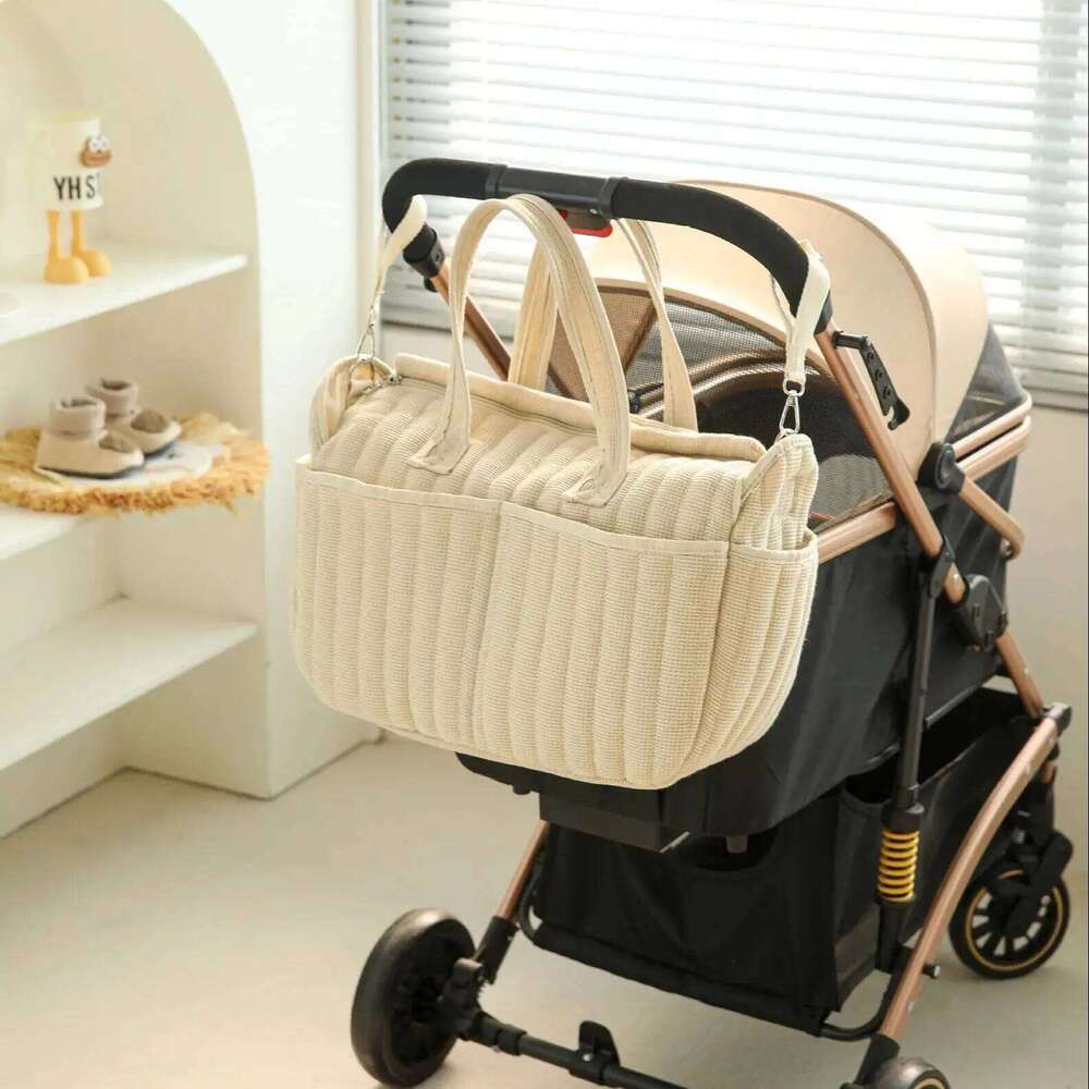 Solid Fashion Waterproof Multi-functional Diaper Backpack Nursing Changing for Baby Large Stylish Bag