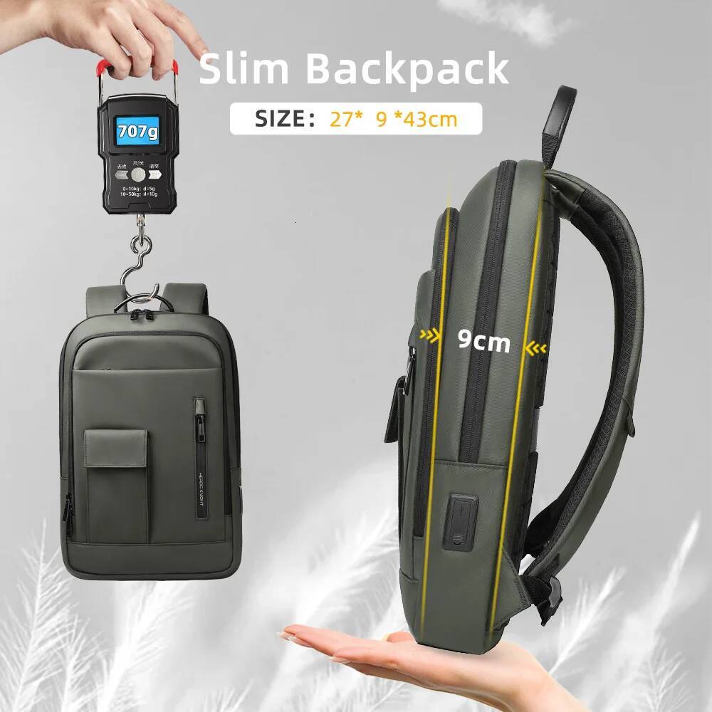 Heroic Knight Thin Business Backpack Waterproof Men 15.6" Laptop Stylish Male Multifunctional Moto&Biker Travel Shoulder Bag high-quality