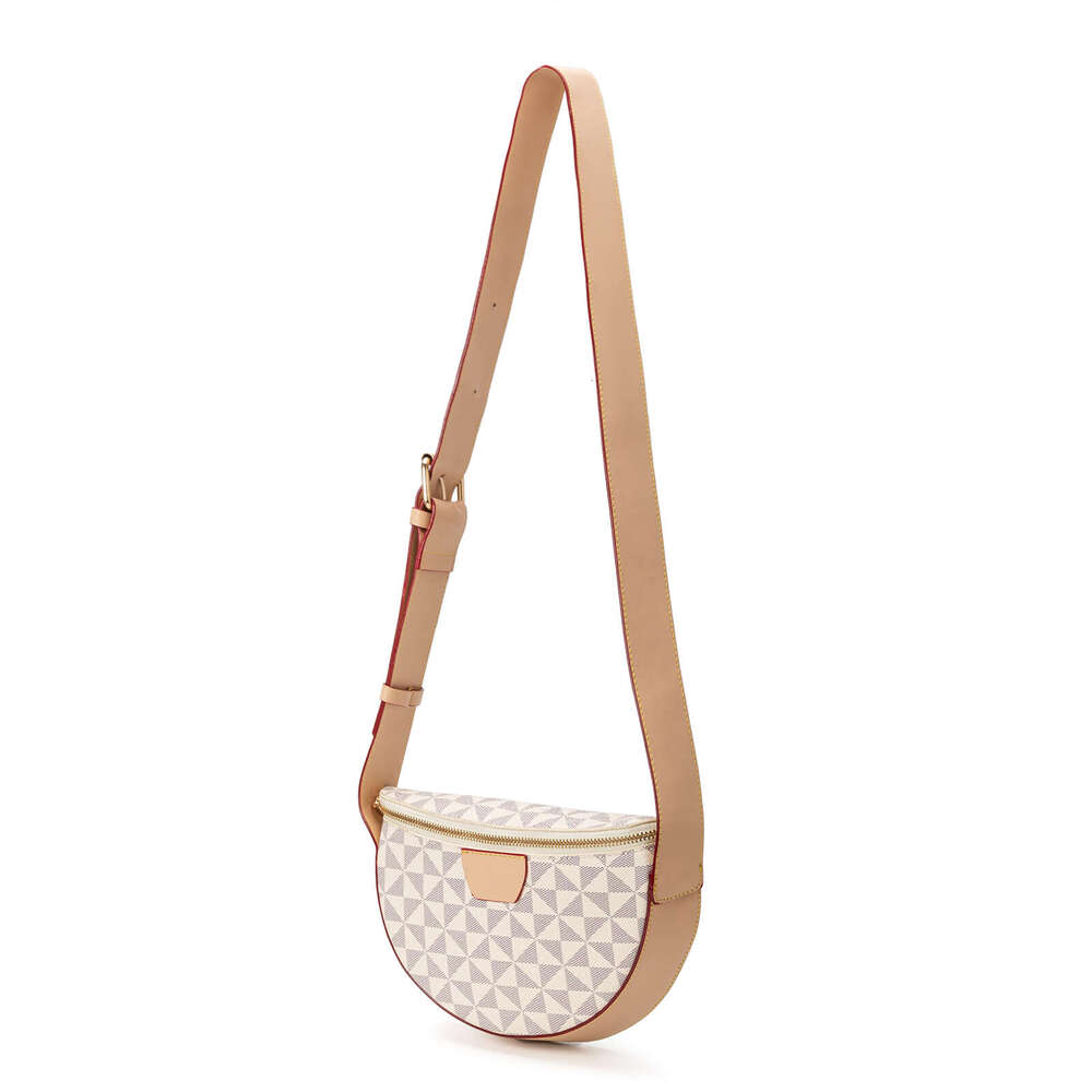 Lacel Urwebin Women's Geometric Triangle Pattern Fanny Pack Large Capacity Multi - Pocket Adjustable Strap Stylish Waist Bag for Daily Travel Spo