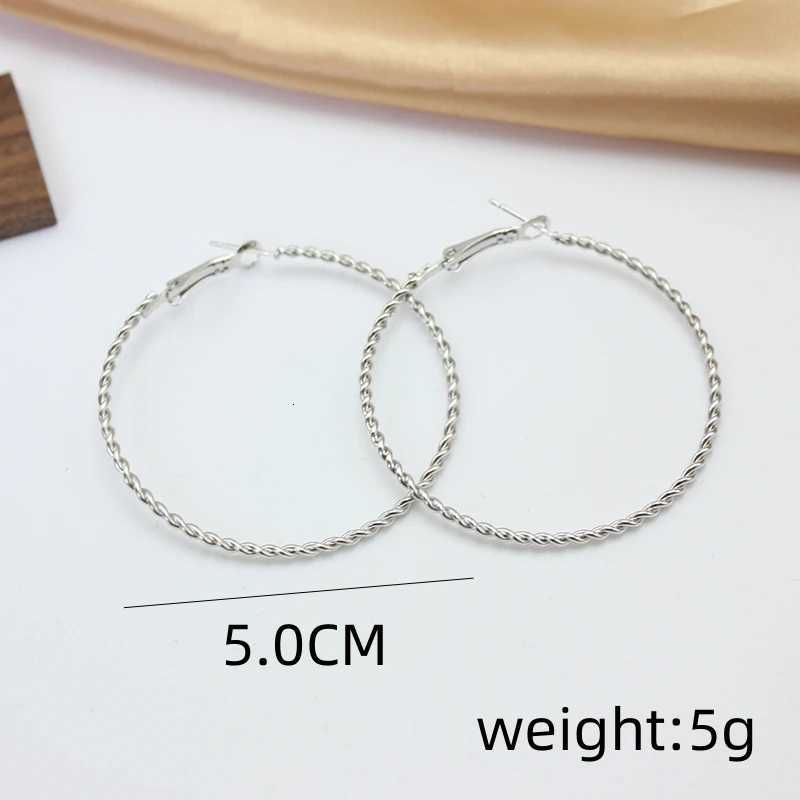 5CM Big Hoop Earring for Women Hiphop Rock Twist Weaving Winding Circle Round Loop Jewelry Earrings Ornaments Ear Rings XJ250814