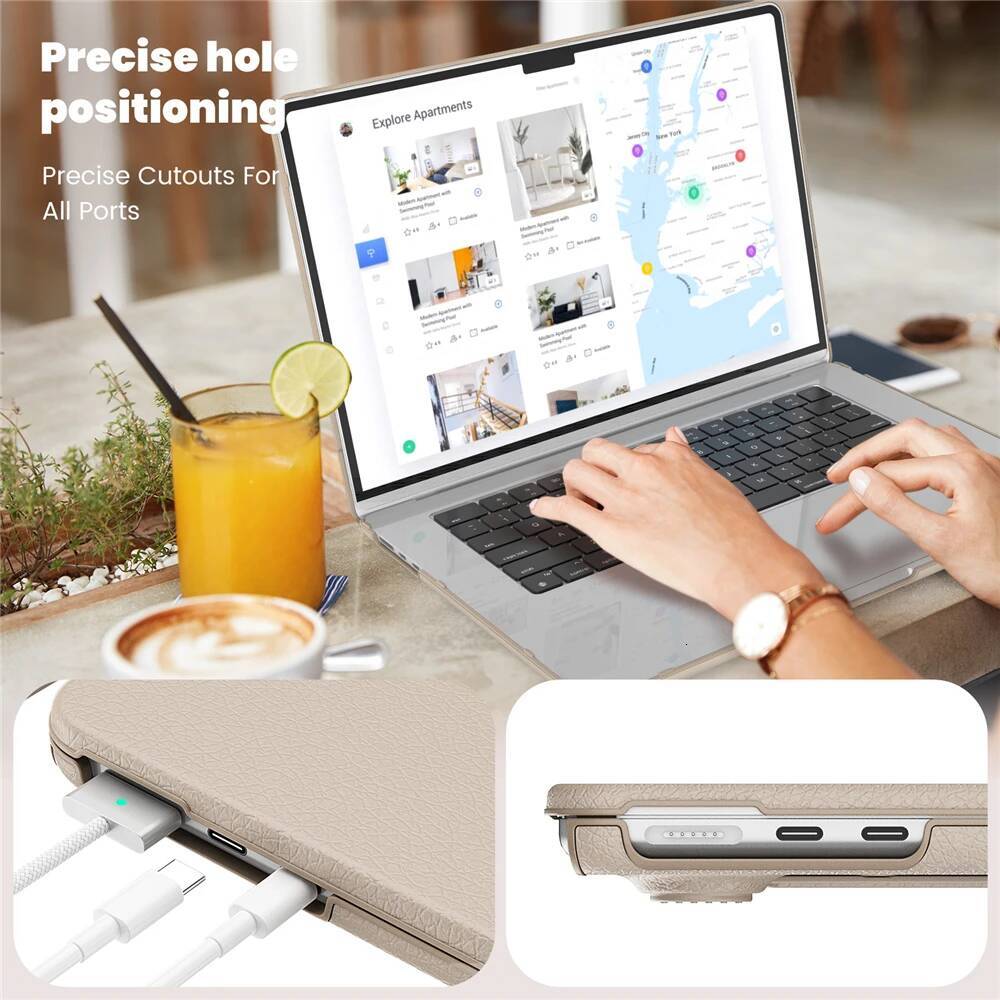 For 15 Case M4 Model A3241 M3 15.3 M2 PU leather Laptop Stand for Book 2020- Air 13.6 Pro 13 14 16.2 high-quality