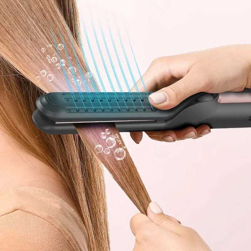 2 In 1 Ceramic Cool Airflow Hair Styler Portable Hair Straightener And Curler 3D Floating Plate Cool Air Styler Flat Iron W250814