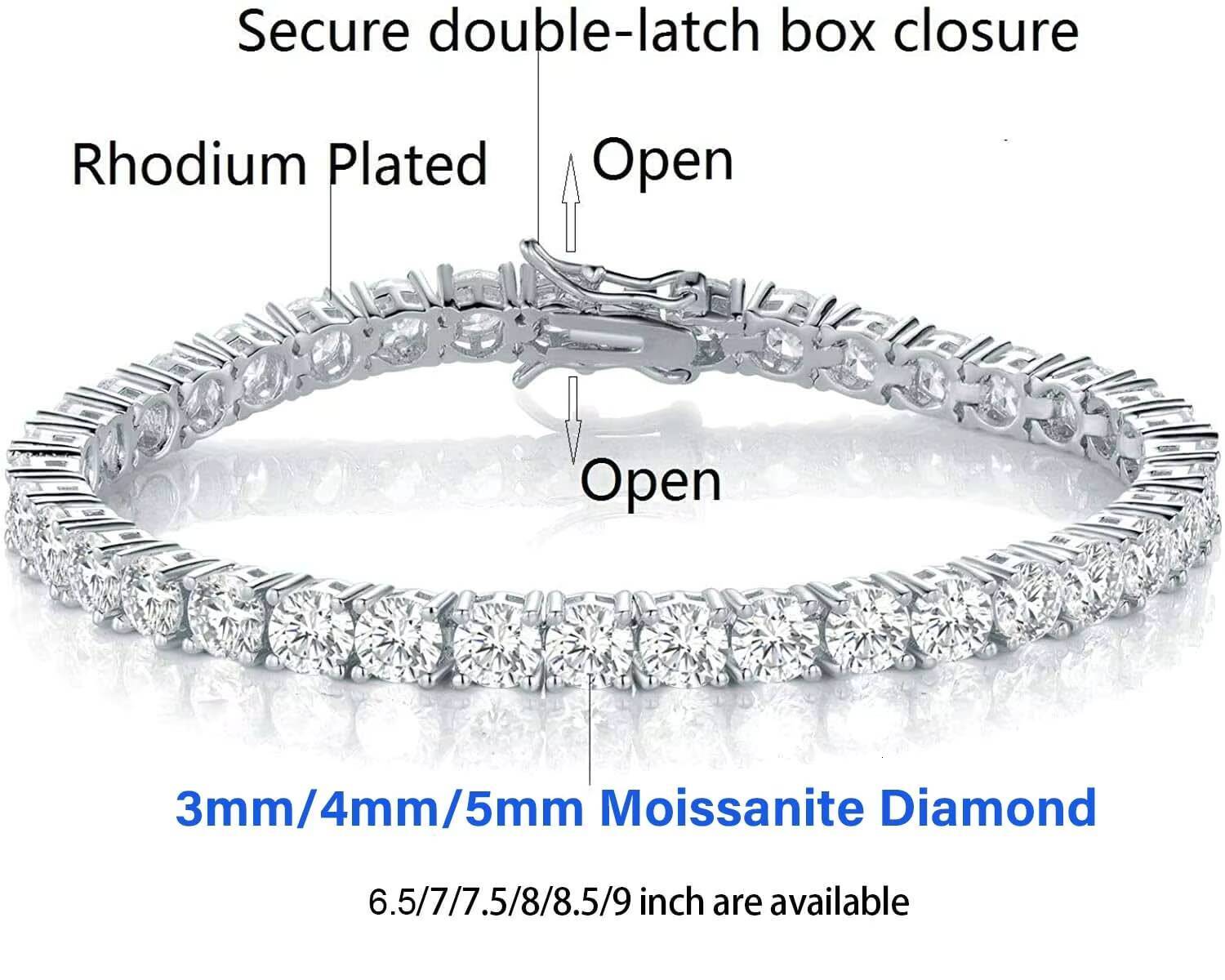Custom OEM Moissanite Necklace 7Mm 2Mm Cluster Iced S Sterling Sier Moisonite Men Women Hip Hop Mozanite Tennis Chain