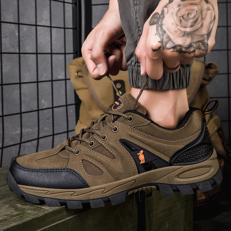 Paul Camel man for Spring and Autumn Casual Sports Mountaineering Hiking Anti-Slip Durable Vintage English Style Work Shoes