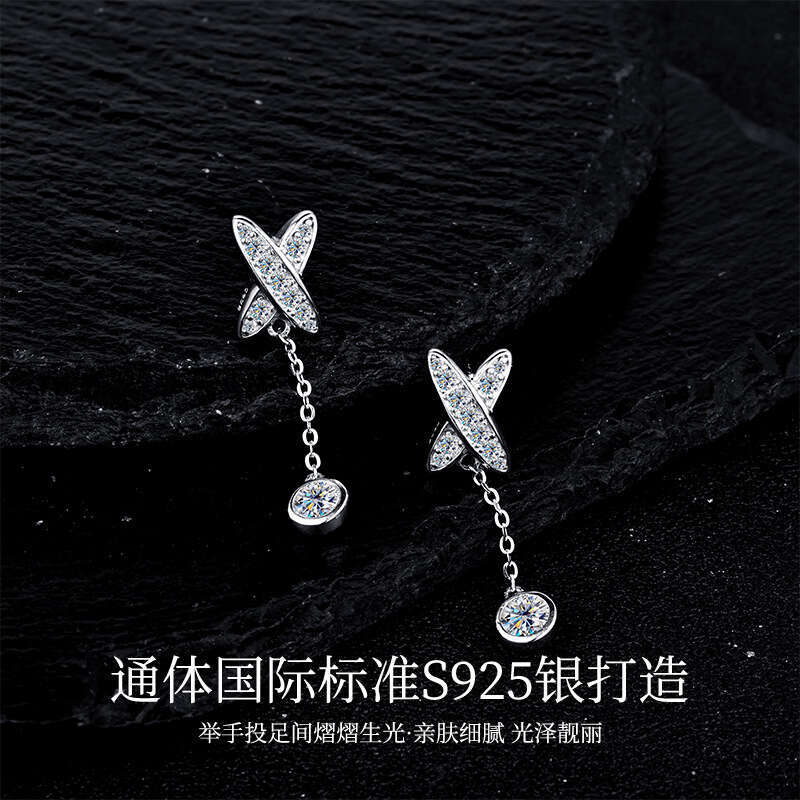 Shining Select S925 Sterling Silver Rose Moissanite Earrings - Luxury Original Design Studs for Women (MR-0177)