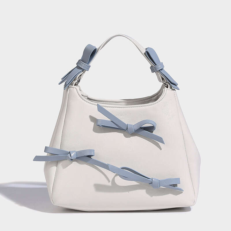 Handheld shoulder crossbody bags new women's bucket basket bag commuting ballet style fashionable bow tie