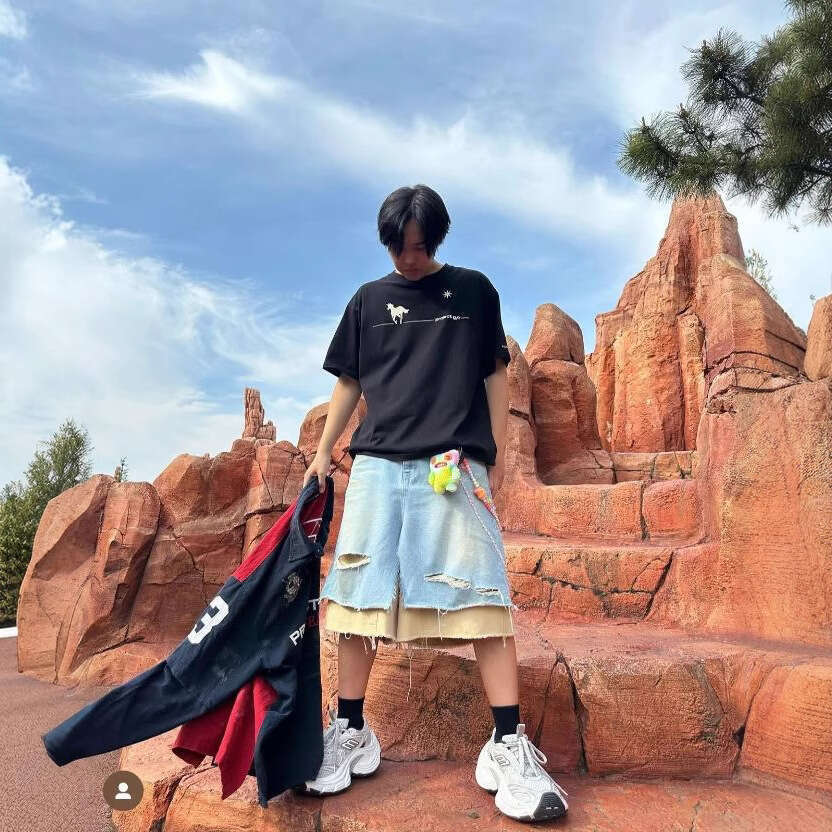 Streetwear Niche G/R Unicorn Letter Print High Street Summer Unisex Couple Loose Short Sleeve T-Shirt Trendy