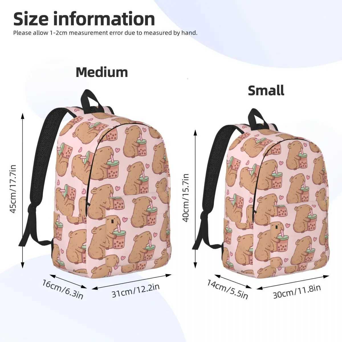 Custom Capybara Drinking Milk Tea Canvas Backpack Women Men Basic Bookbag for College School Mangas Bags XJ250814