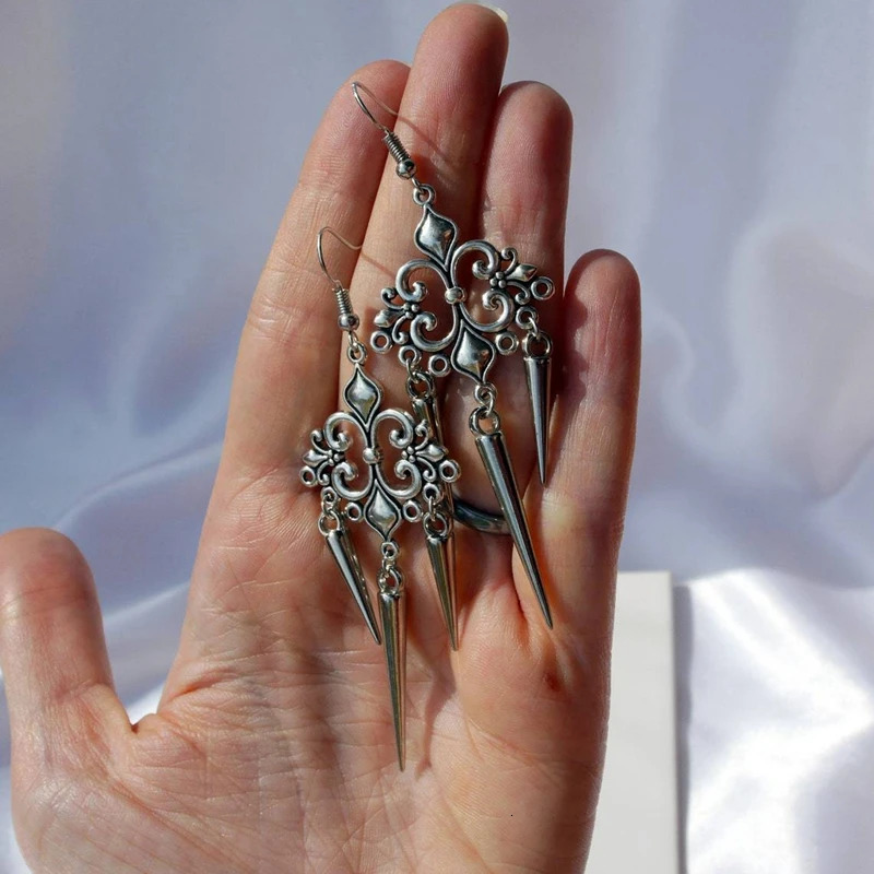 Grunge Accessories Cross Rivet Drop Earrings Punk Charms Earrings Goth Jewelry Korean Fashion Earrings For Women 250812