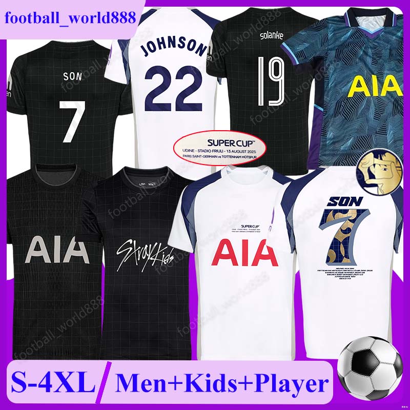 X Stray Kids Limited Edition 25 26 Soccer Jerseys SON VAN DE VEN TEL SOLANKE KUDUS TOT Football Shirts MADDISON KULUSEVSKI RICHARLISON Men Kids full Kit Socks Sets
