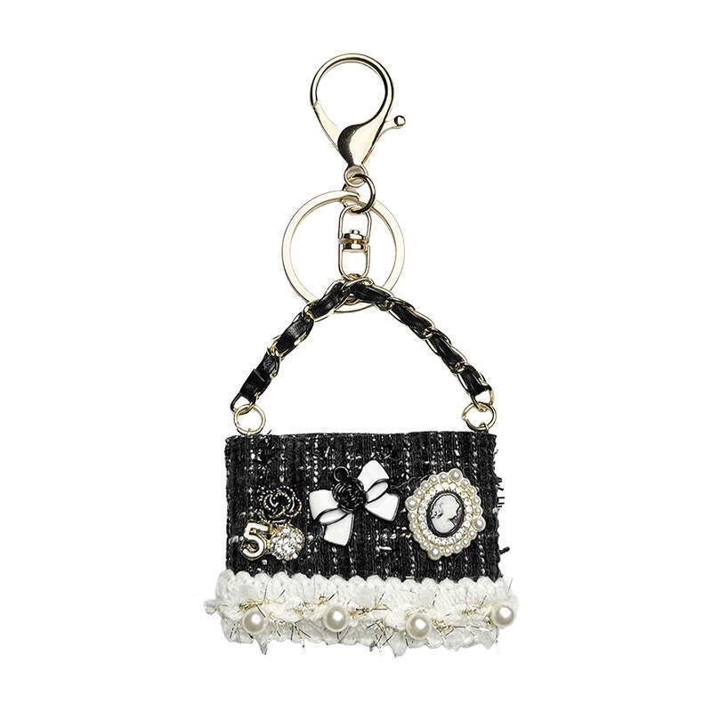 Creative Small Fragrance Camellia Model New Fashion Pearl Keychain Bag Decoration Pendant for Women