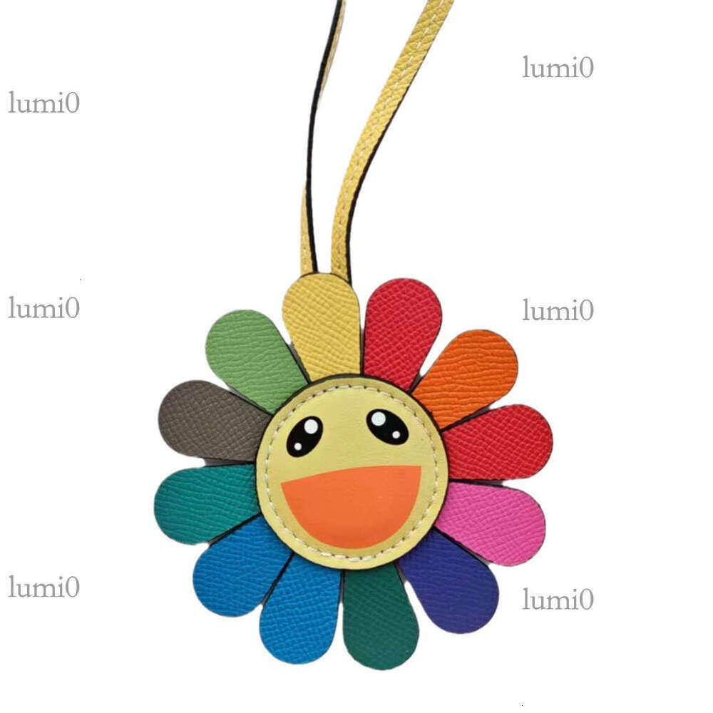 Genuine Leather Sunflower Bag Charm, Car Hanging Decoration, Can Be Matched with, Basket, and Other Bags