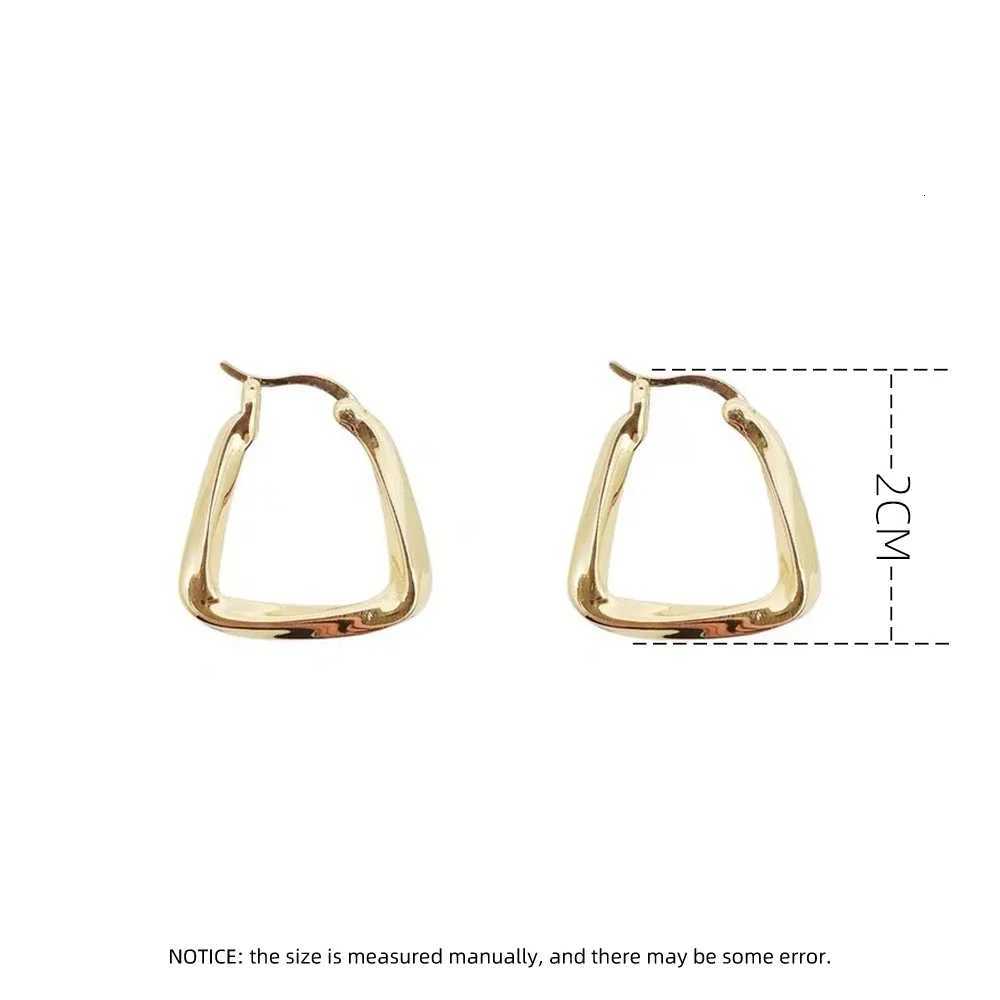Stainless Steel Gold Color Geometric Design Twisted Square Hoop Earrings For Women Creative Young Girls Party Wedding Jewelry XJ250814