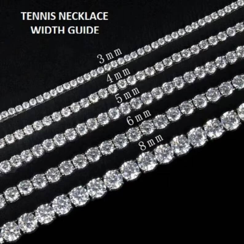 Customizable 4mm 5mm Iced Out VVS Moissanite Tennis Chain S925 Hiphop Moissanite Tennis Link Chain