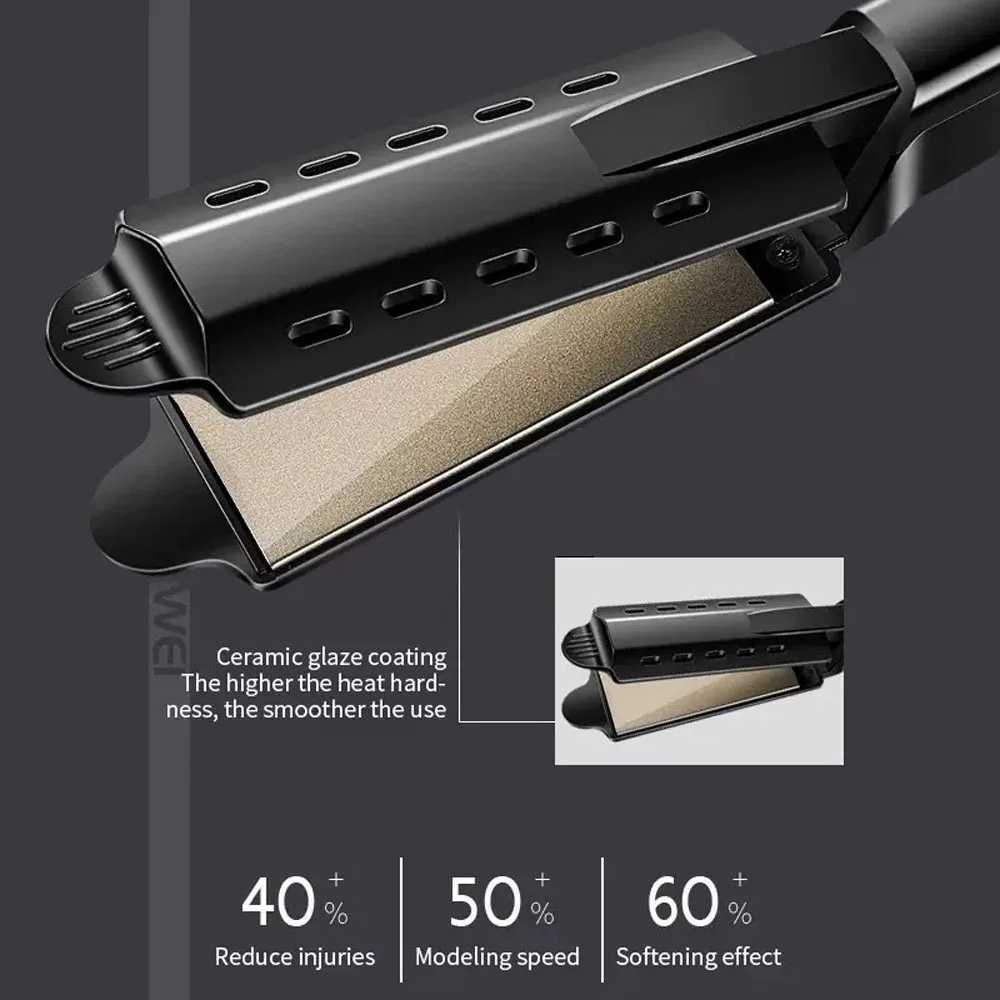 Four Grades Black Hair Straightener Temperature Adjustment Ceramic Tourmaline Ionic Flat Iron Hair Straightener For Women W250814