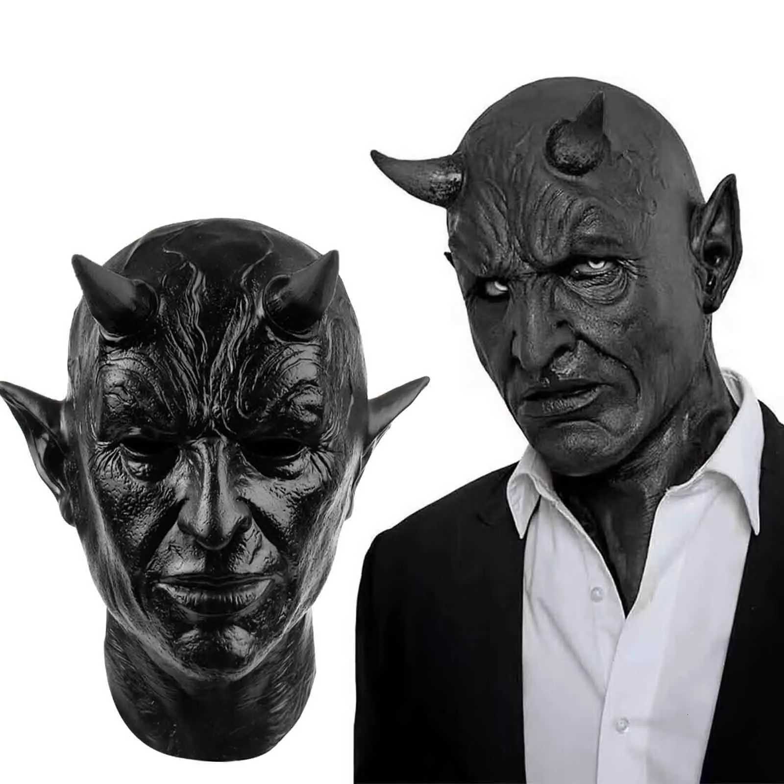 Halloween Horror Mask Magic Horns Adult Zombie Monster Vampire Role Playing Demon Scary Fear Party Game Props Y250814