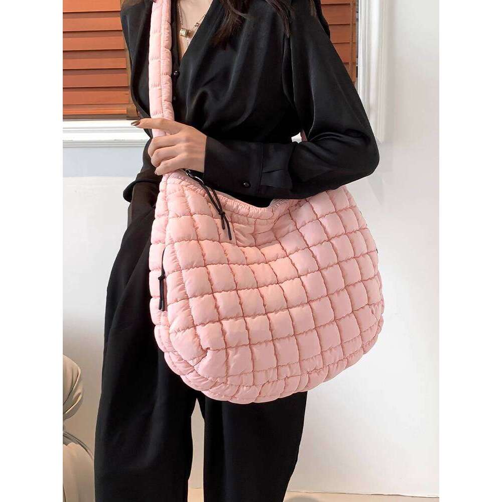 Korean Version Large Capacity Underarm Woven for NEW free shipping Women New 2025 Simple Fashion Diamond Tote Versatile Shoulder Bag