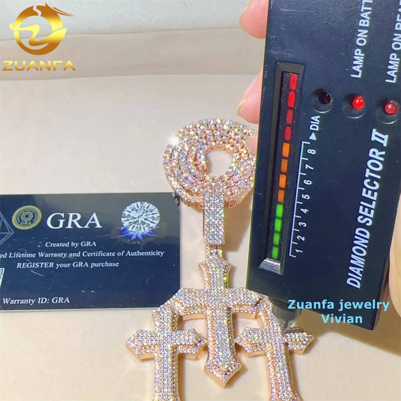 Sterling Silver 925 Moissanite Pendant Men Pass Diamond Test Hip Hop Iced Out Fashion Corss Moissanite Pendant