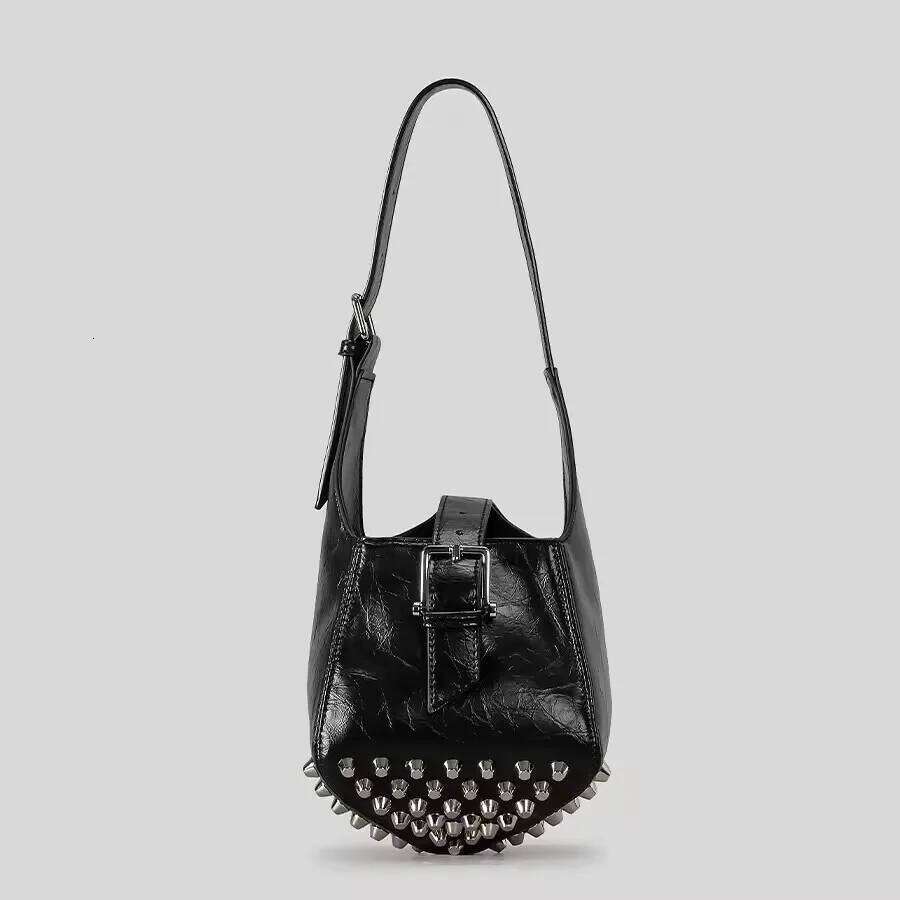 City Bag Bucket Bag For Women Designer Handbag Purse 2025 New In PU Mosaic Belt Buckle Rivet Decoration Underarm Shoulder