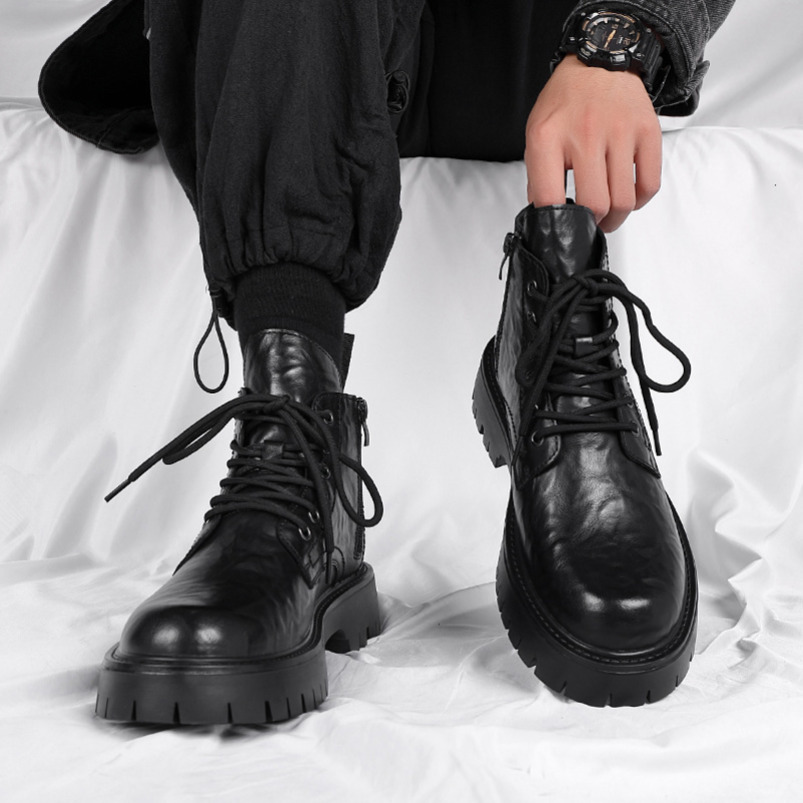 Men's Martin 6-Hole British Style 2023 New Motorcycle Ins Trend Versatile Short Boots 6575-R