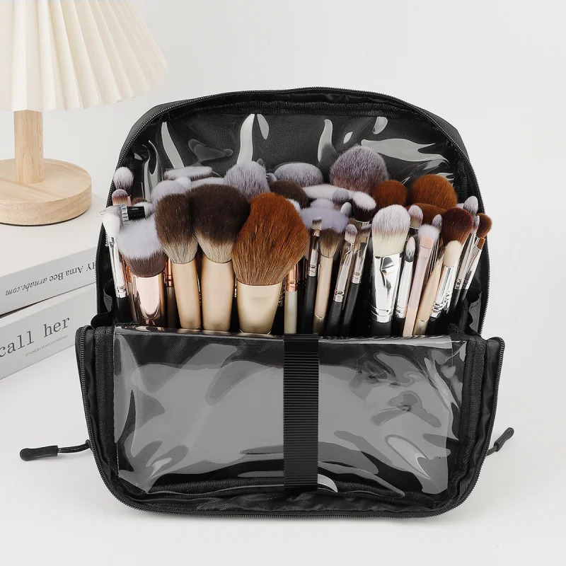 European and American Portable Makeup Storage Bag Professional Makeup Handbag with Magnetic Closure Brush Bag Foldable Large Cap 250812