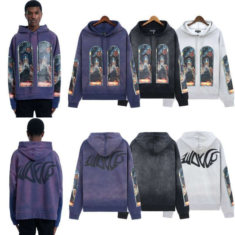 Who Decides War Series High Street Fashion Flame Church Hoodie Sweatshirt Washed Vintage Set