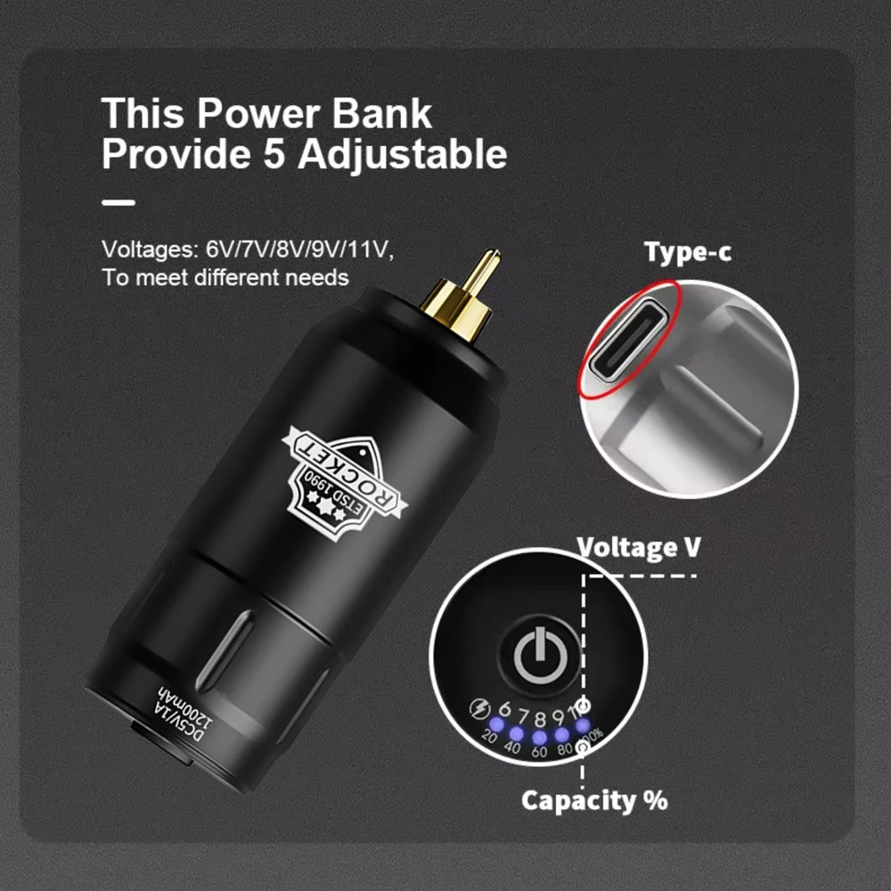 Tattoo Gun Kit Wireless Machine Complete 10000RPM Pen Rechargeable Cordless Power Supply 250809