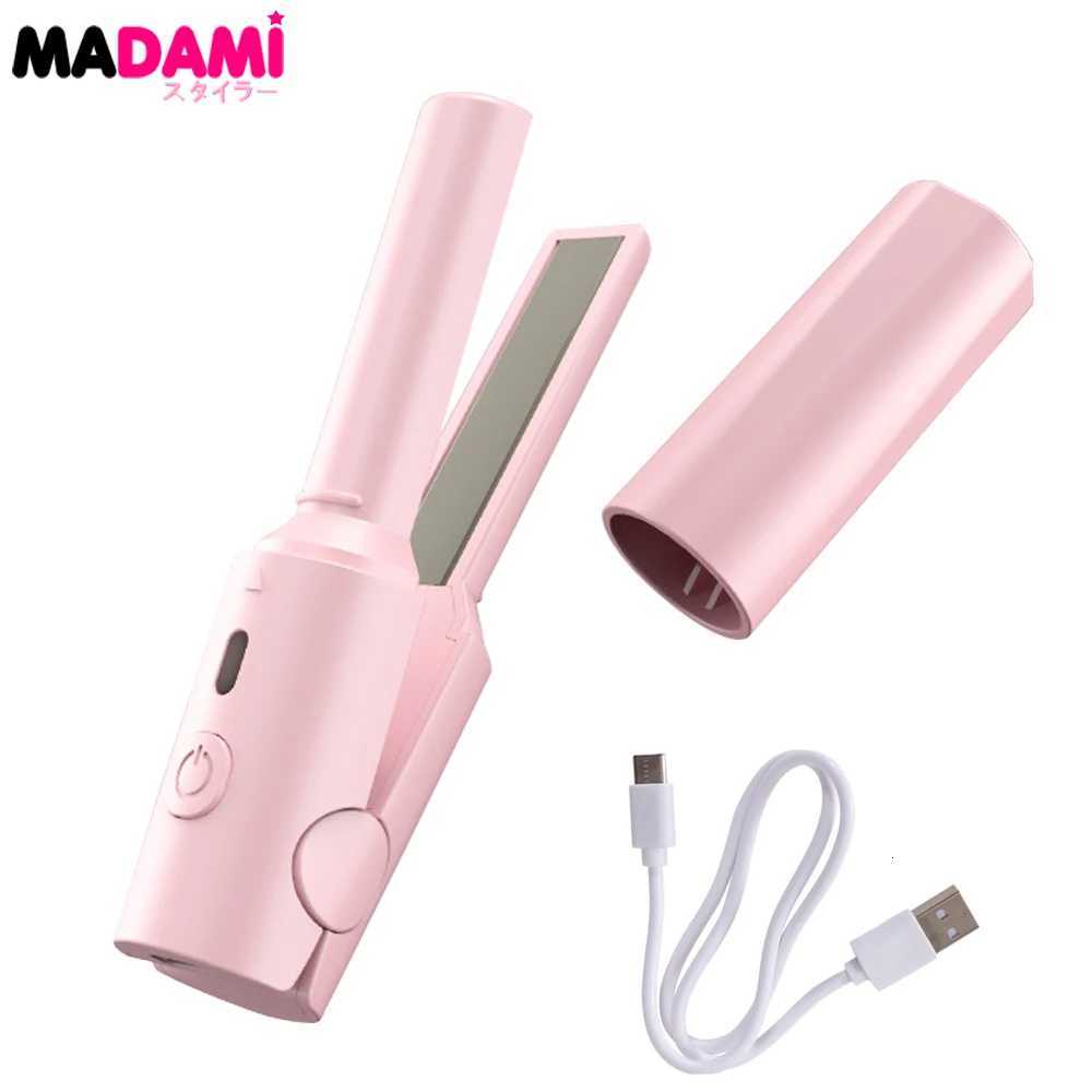 Small Hair Straightener Curler USB Rechargeable 180 Constant Temperature Wireless Flat Iron For Travel Straightening Irons W250814