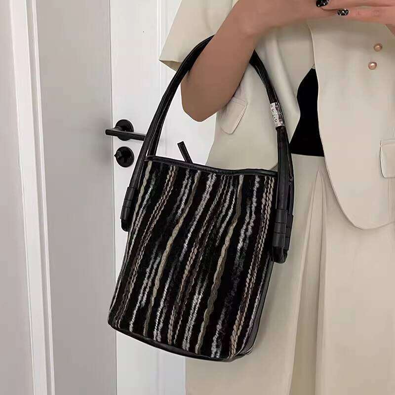 Summer Colorful Woven Striped Handbag for Women 2025 New Simple Small Square NEW free shipping Fashion Crossbody Bag