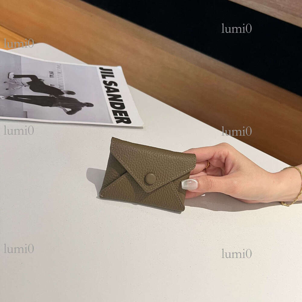 New Coin Purse Top Layer TC Envelope Waist Neck Bag Niche Mini Belt Genuine Leather Card Holder