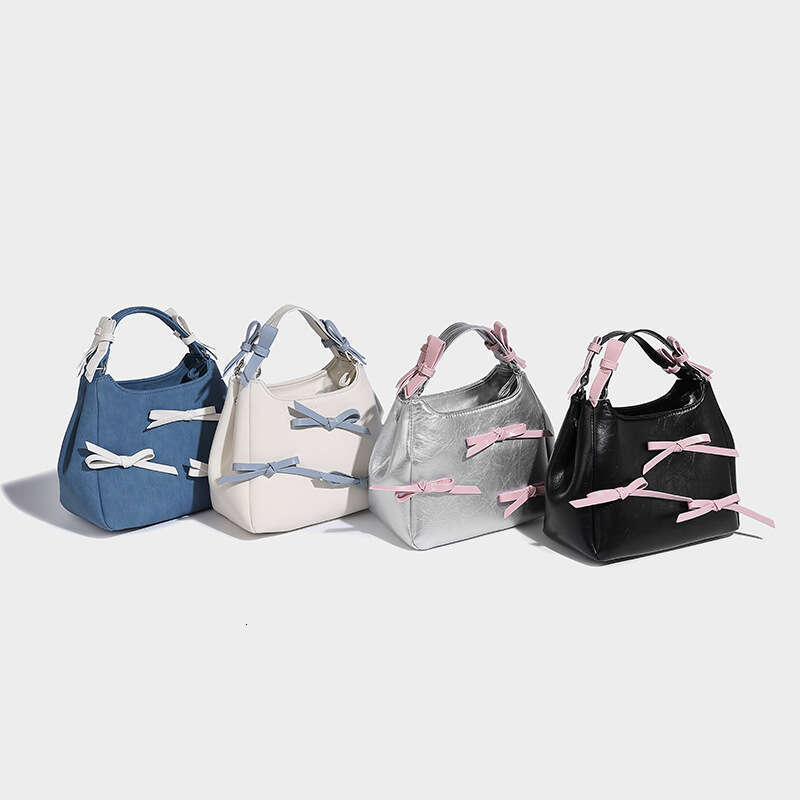 Handheld shoulder crossbody bags new women's bucket basket bag commuting ballet style fashionable bow tie