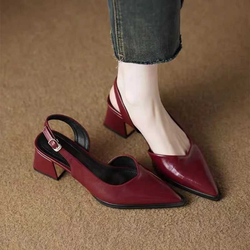 2025 Summer Trend Pointed Toe Heeled Shoes Shallow High Heels Sandals for Women Loafers Slingback Shoes Elegant Dress Pumps Mujer W250814