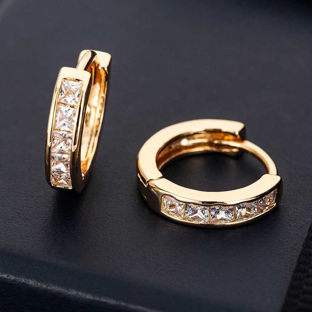 10mm Circle CZ Zircon Hoop Earrings for Women Bohemian Gold Color Silver Color Small Round Earrings Fashion Girl Jewelry XJ250814