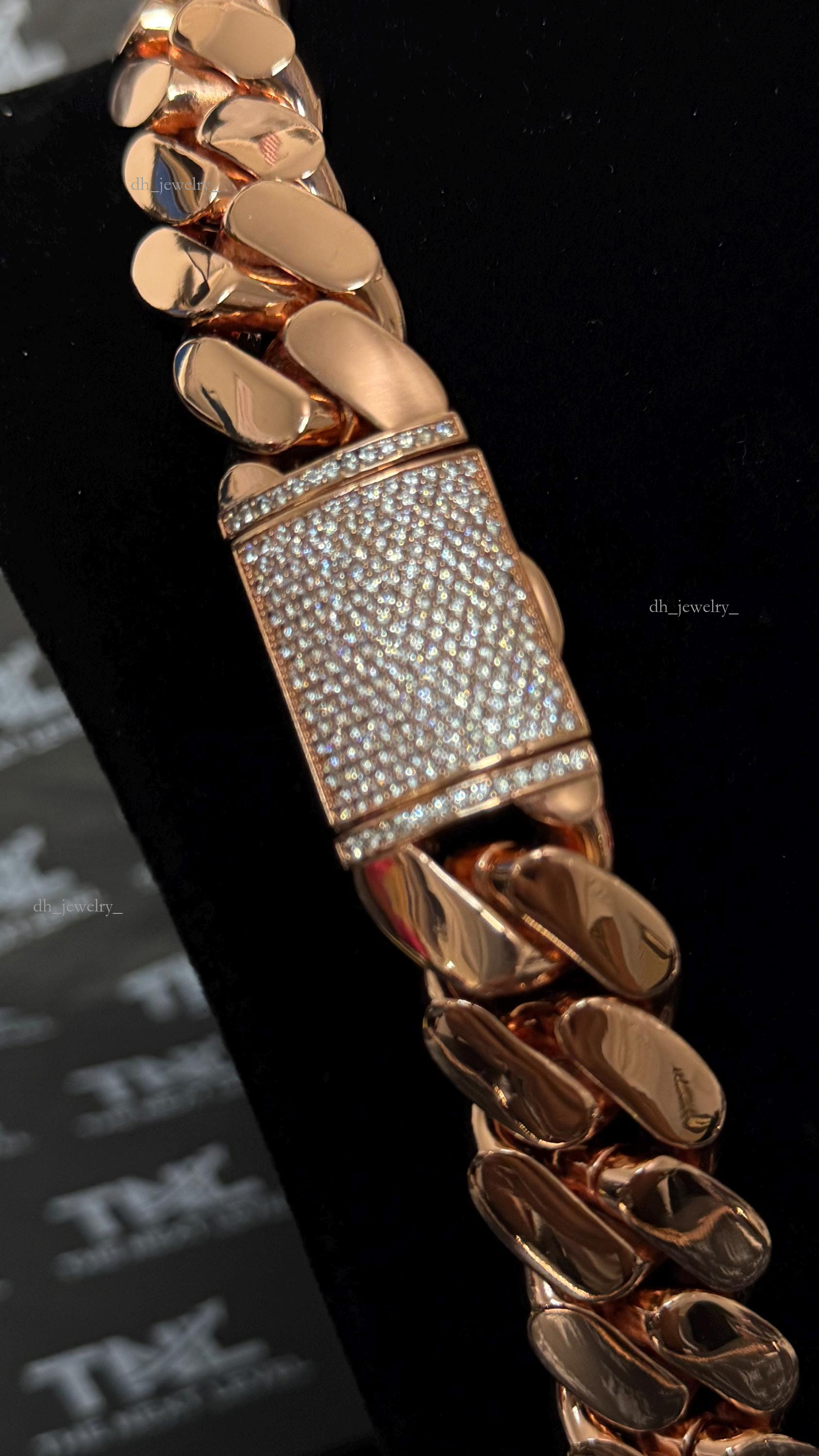 Rose Gold for men Gold Plated 500 Grams Heavy Solid Chunky Chain gold necklace chain Handmade Necklace Best Men's Jewelry Plain cuban silver