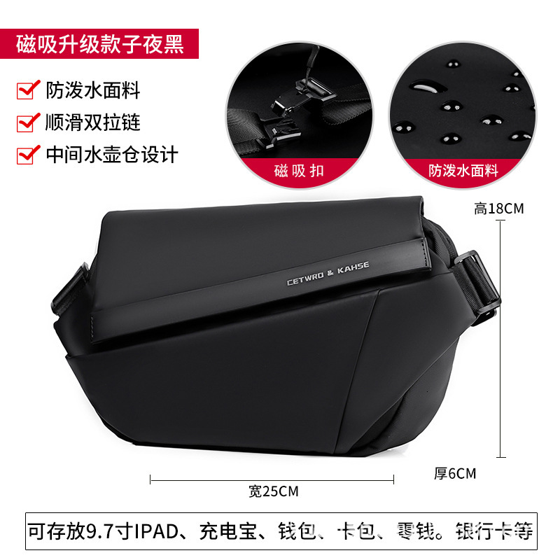 Luxury Brand Designer Bag Waterproof Crossbody Bag For Men 2025 Cycling Functional Work Bag Oxford Cloth Fashion Men's Chest Bag Commuter Shoulde