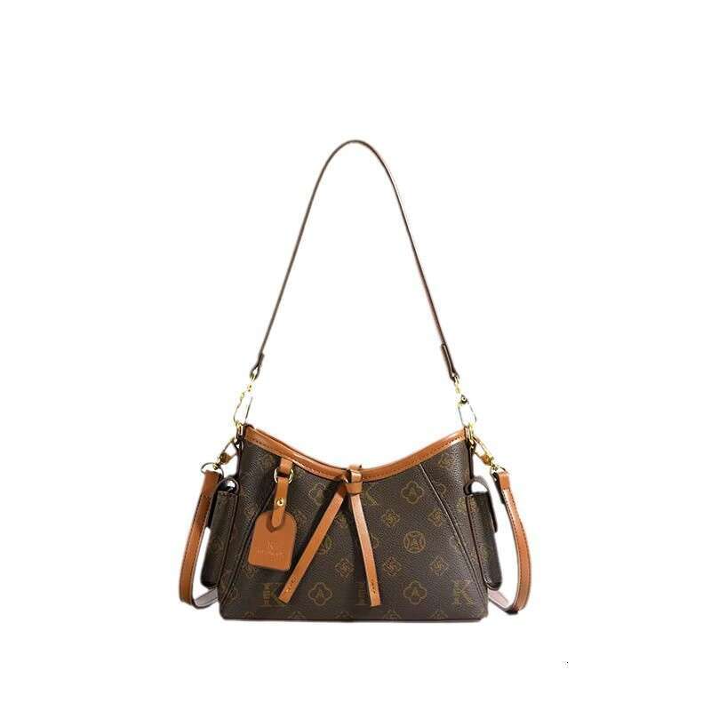 DHessentials Stylish Tote Bag for Women - Fashionable PVC Shoulder Bag with Check Print, Spacious Crossbody Purse (Brown/Beige)