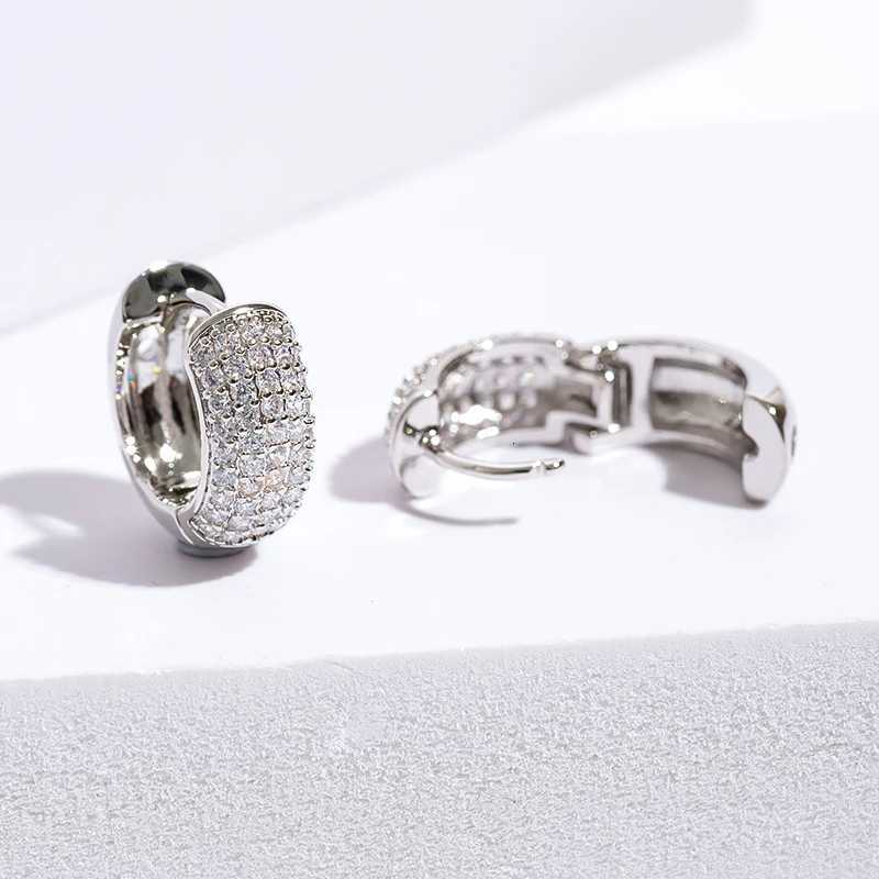 Luxury Zirconia Pave Hoop Earrings Women Men Unisex Huggies Earrings Hip Hop Party Jewelry Bridal Wedding Accessories Gift XJ250814
