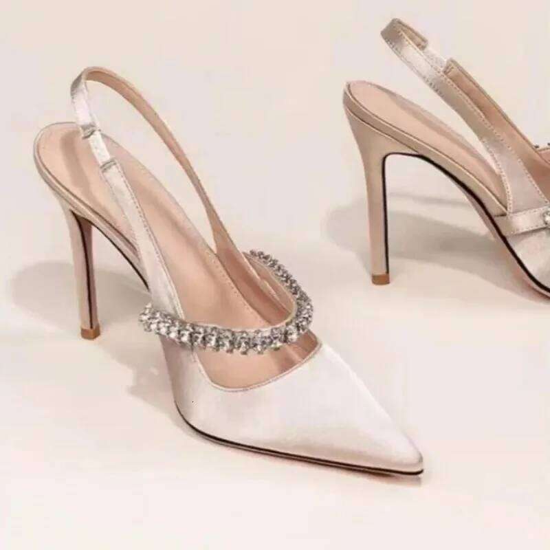 Water Dia 2025 New Slim Heeled Pointed High-heeled Shoes with A Headband and Sandals for Women's Singles