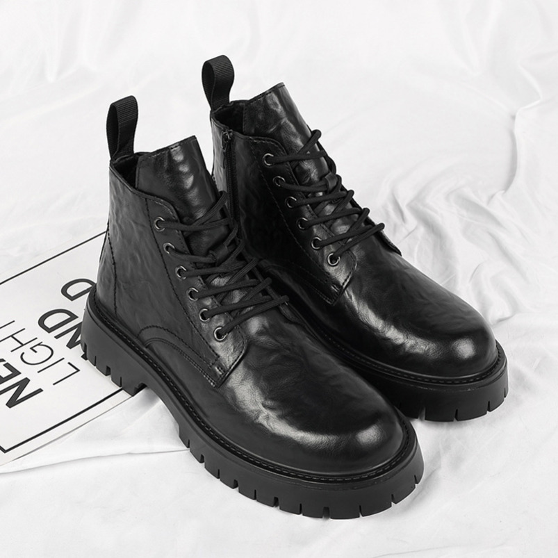 Men's Martin 6-Hole British Style 2023 New Motorcycle Ins Trend Versatile Short Boots 6575-R