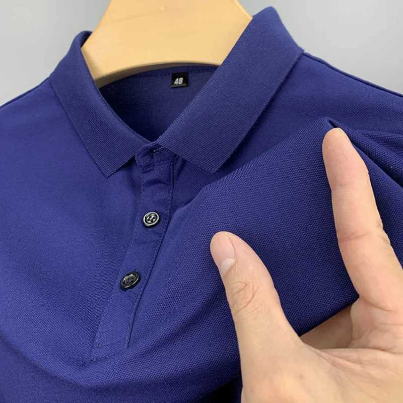 Summer Short Sleeve Polo Shirt Men Loose Design Sense Fashion Trend Solid Buttons Patchwork Business Casual Versatile Lapel Top XJ250804